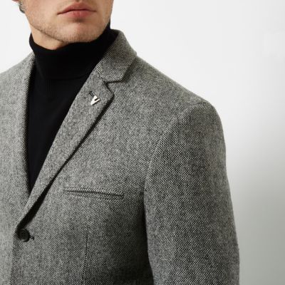 Grey Vito textured blazer